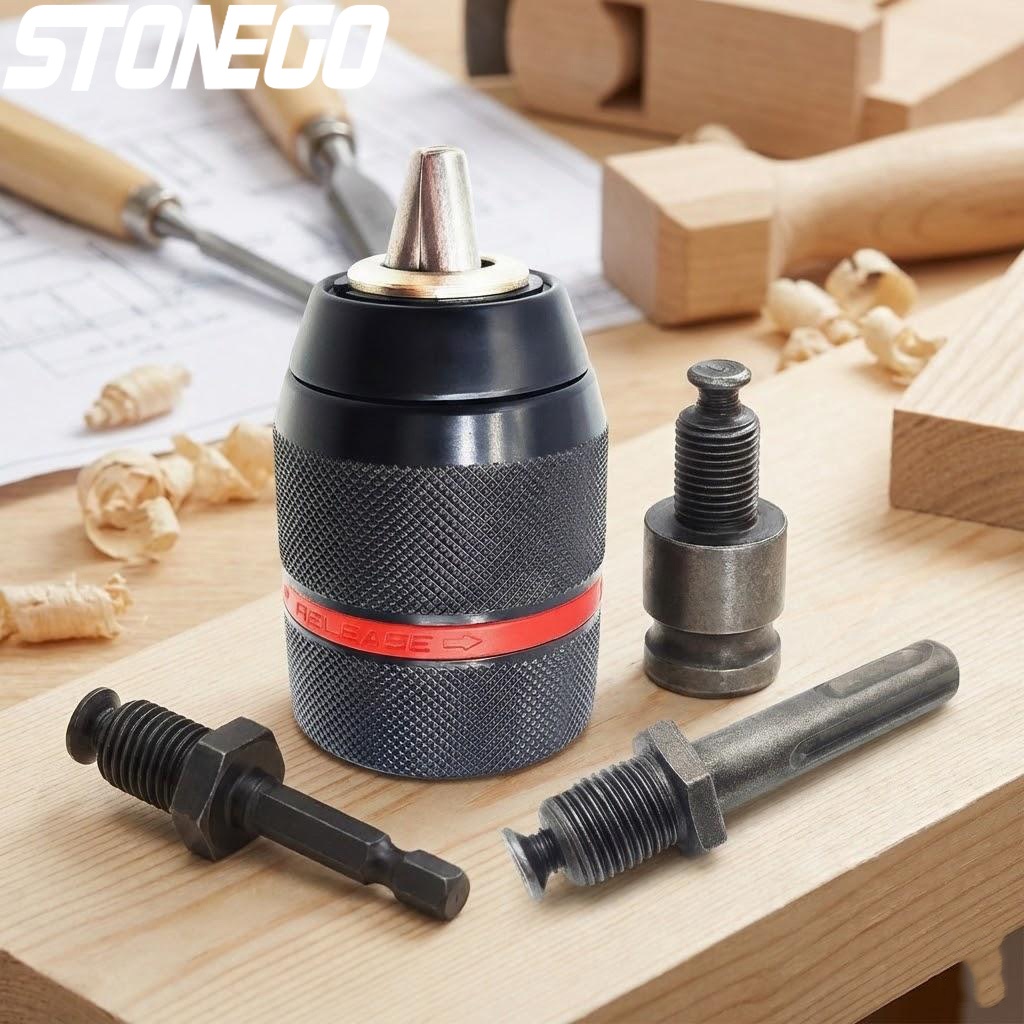 Micro Screwdriver Kit - 4-teiliges 2-13mm Schlüsselloses Metall-Bohrfutter SDS-Adapter Schlagschrauber