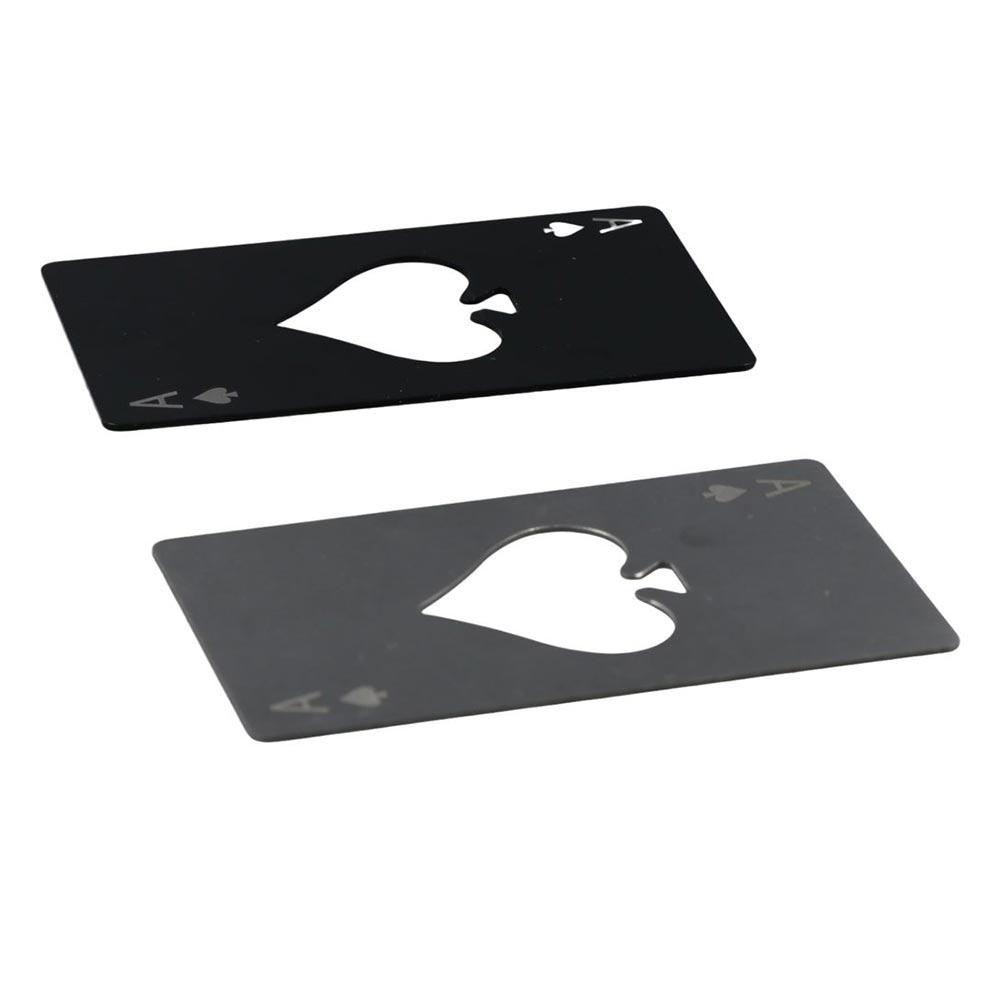 Multitool Credit Card - Edelstahl-Flaschenöffner Silber/Schwarz Spatenförmiges Metall-Öffnungswerkzeug in Kreditkartengröße