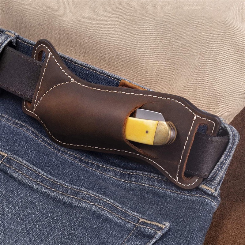 Edc Carry Belt Leather - Outdoor EDC-Messerholster/Tasche aus Echtem Leder zur